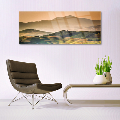 Plexiglas® Wall Art Mountains landscape yellow green