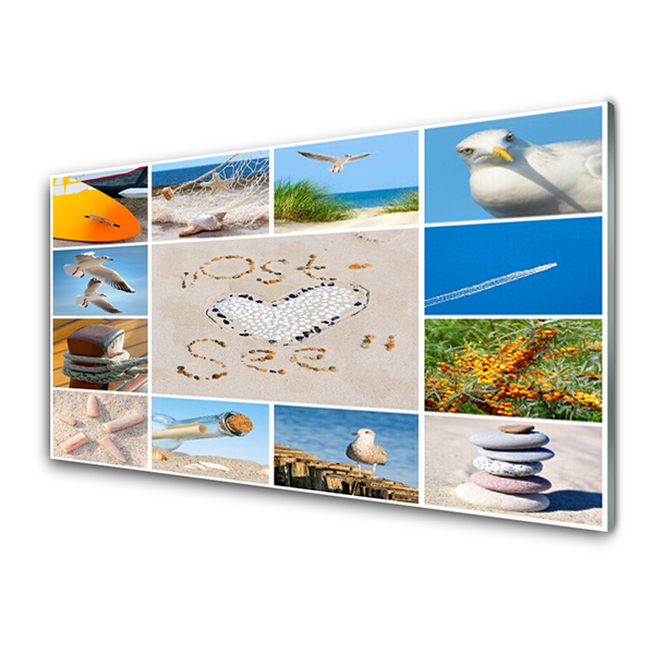 Plexiglas® Wall Art Ocean beach landscape brown yellow blue green