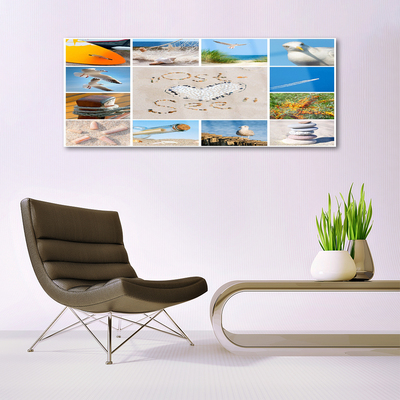 Plexiglas® Wall Art Ocean beach landscape brown yellow blue green