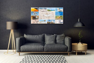 Plexiglas® Wall Art Ocean beach landscape brown yellow blue green