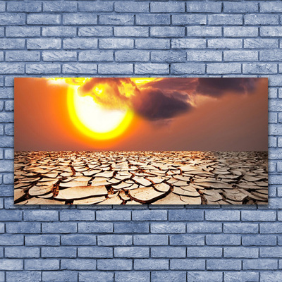 Plexiglas® Wall Art Sun desert landscape yellow brown