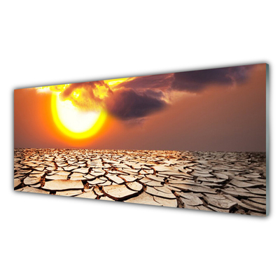 Plexiglas® Wall Art Sun desert landscape yellow brown