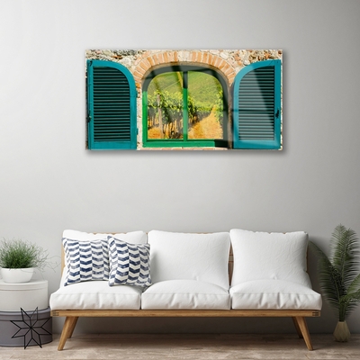 Plexiglas® Wall Art Window landscape brown blue