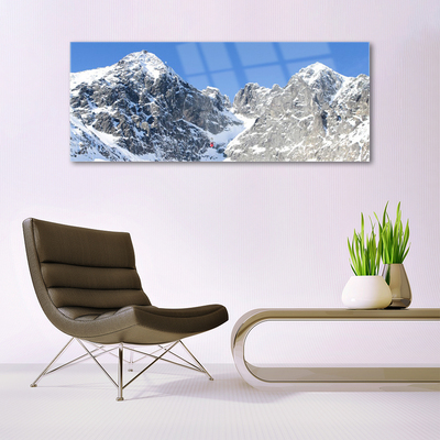 Plexiglas® Wall Art Mountain snow landscape grey white