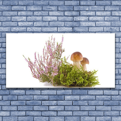 Plexiglas® Wall Art Mushrooms floral brown white