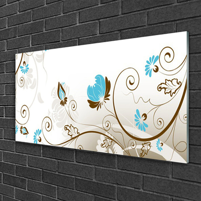 Plexiglas® Wall Art Abstract art brown blue white grey