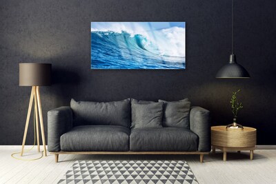 Plexiglas® Wall Art Wave nature blue white