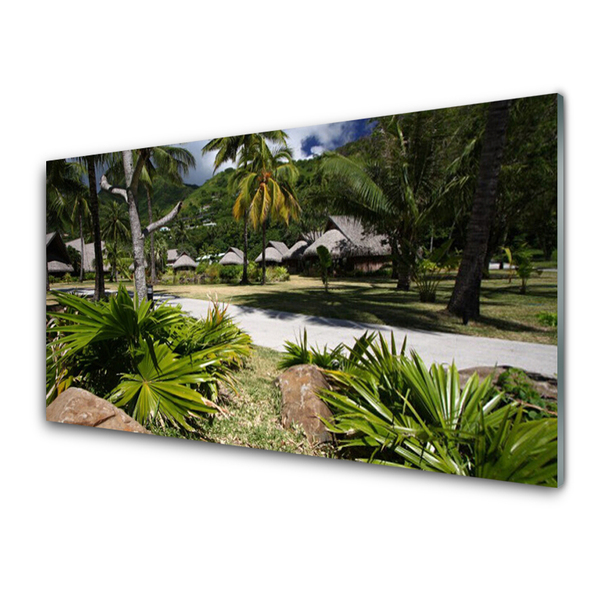 Plexiglas® Wall Art Leaves palm trees nature green brown