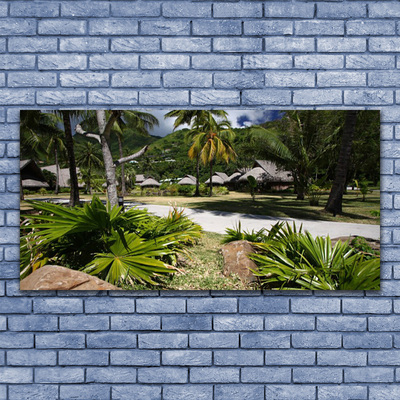 Plexiglas® Wall Art Leaves palm trees nature green brown