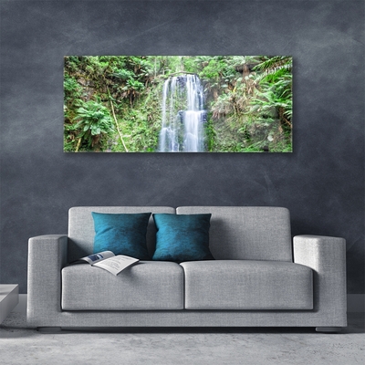 Plexiglas® Wall Art Waterfall trees nature white brown green