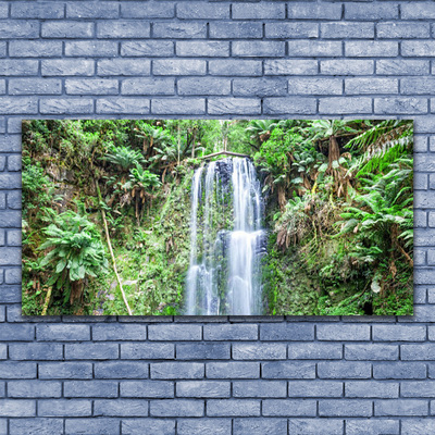 Plexiglas® Wall Art Waterfall trees nature white brown green