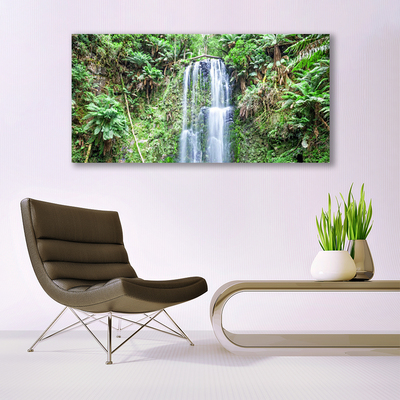 Plexiglas® Wall Art Waterfall trees nature white brown green