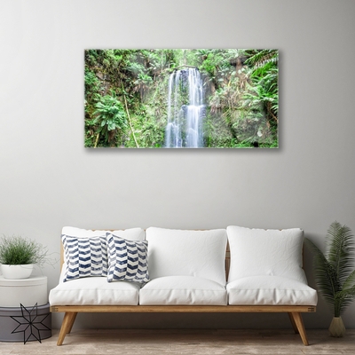 Plexiglas® Wall Art Waterfall trees nature white brown green