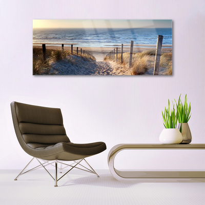 Plexiglas® Wall Art Beach footpath landscape brown