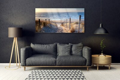 Plexiglas® Wall Art Beach footpath landscape brown