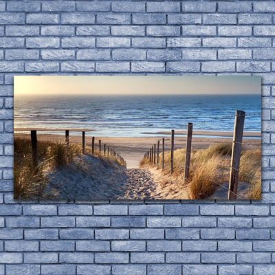 Plexiglas® Wall Art Beach footpath landscape brown