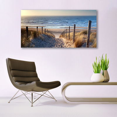 Plexiglas® Wall Art Beach footpath landscape brown