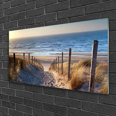 Plexiglas® Wall Art Beach footpath landscape brown