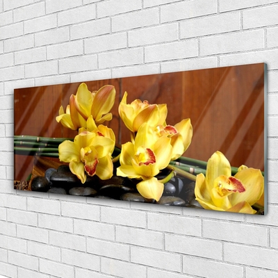 Plexiglas® Wall Art Flower stones floral yellow black