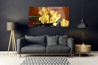 Plexiglas® Wall Art Flower stones floral yellow black