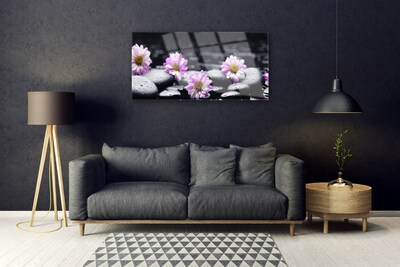 Plexiglas® Wall Art Flower stones floral pink white black