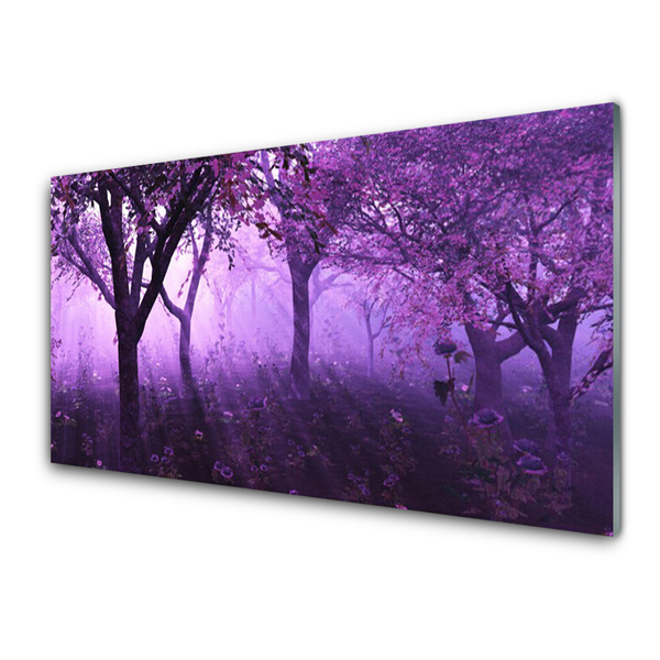 Plexiglas® Wall Art Trees nature purple pink