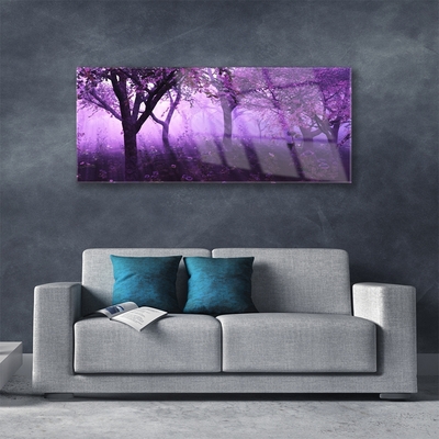 Plexiglas® Wall Art Trees nature purple pink