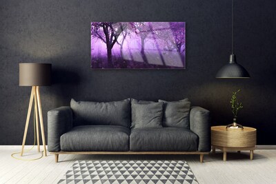 Plexiglas® Wall Art Trees nature purple pink