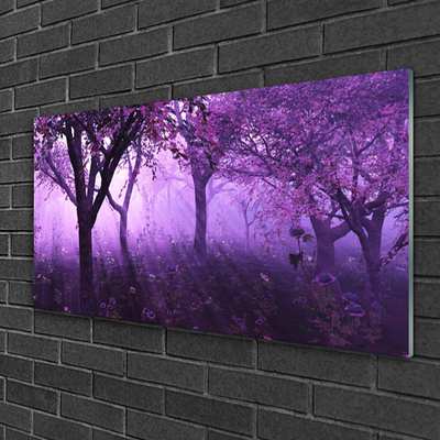 Plexiglas® Wall Art Trees nature purple pink