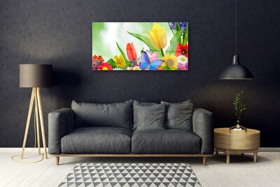 Plexiglas® Wall Art Butterfly flowers nature multi