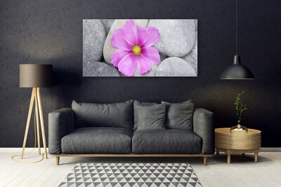 Plexiglas® Wall Art Flower stones floral pink grey