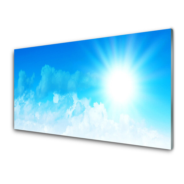 Plexiglas® Wall Art Sun heaven landscape white blue