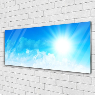 Plexiglas® Wall Art Sun heaven landscape white blue