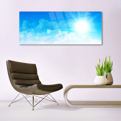 Plexiglas® Wall Art Sun heaven landscape white blue