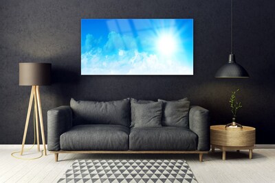 Plexiglas® Wall Art Sun heaven landscape white blue