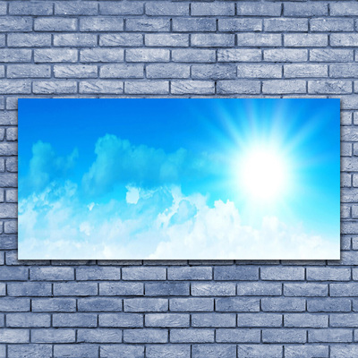 Plexiglas® Wall Art Sun heaven landscape white blue