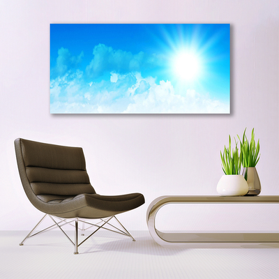 Plexiglas® Wall Art Sun heaven landscape white blue