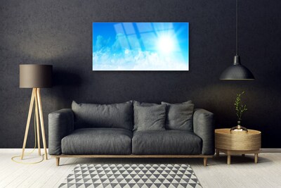 Plexiglas® Wall Art Sun heaven landscape white blue