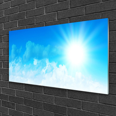 Plexiglas® Wall Art Sun heaven landscape white blue