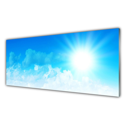 Plexiglas® Wall Art Sun heaven landscape white blue