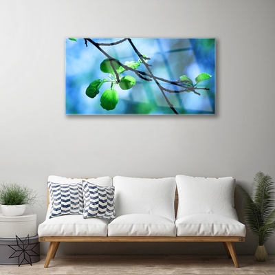 Plexiglas® Wall Art Branch leaves floral black green