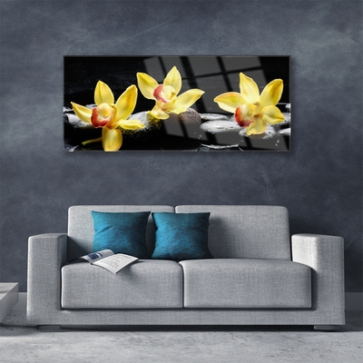 Plexiglas® Wall Art Flower stones floral green black