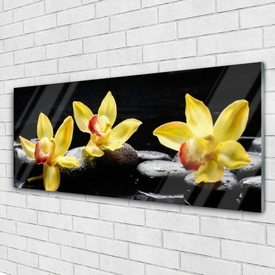 Plexiglas® Wall Art Flower stones floral green black