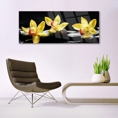 Plexiglas® Wall Art Flower stones floral green black