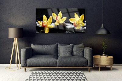 Plexiglas® Wall Art Flower stones floral green black