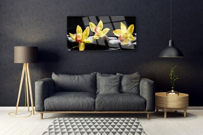 Plexiglas® Wall Art Flower stones floral green black