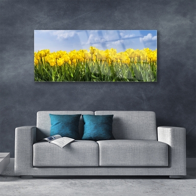 Plexiglas® Wall Art Tulips floral yellow green