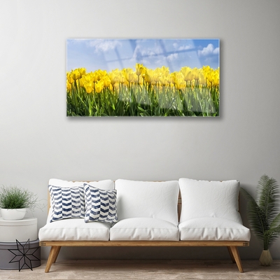 Plexiglas® Wall Art Tulips floral yellow green