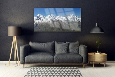 Plexiglas® Wall Art Mountains landscape white grey