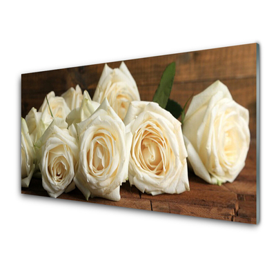 Plexiglas® Wall Art Roses floral white